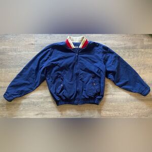 Vintage King Louie men’s size 2XL pro fit jacket navy blue and red made in USA